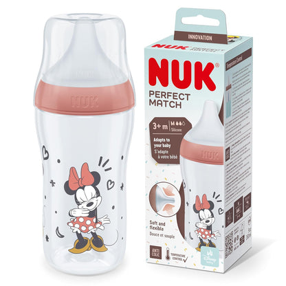 NUK First Choice+ Baby Bottle Starter Set | 0–6 months | 4 bottles with Temperature Control &amp; Bottle Box | Anti-Colic Air System | BPA-free | Disney Winnie the Pooh 