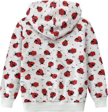 EULLA Children's Girls' Zip Up Hoodie Sweat Jacket Hooded Jacket Hooded Jacket Hoodie Long Sleeve Cotton Unicorn Pullover Hoodie Sweatshirt with Zip 92 98 104 110 116 122