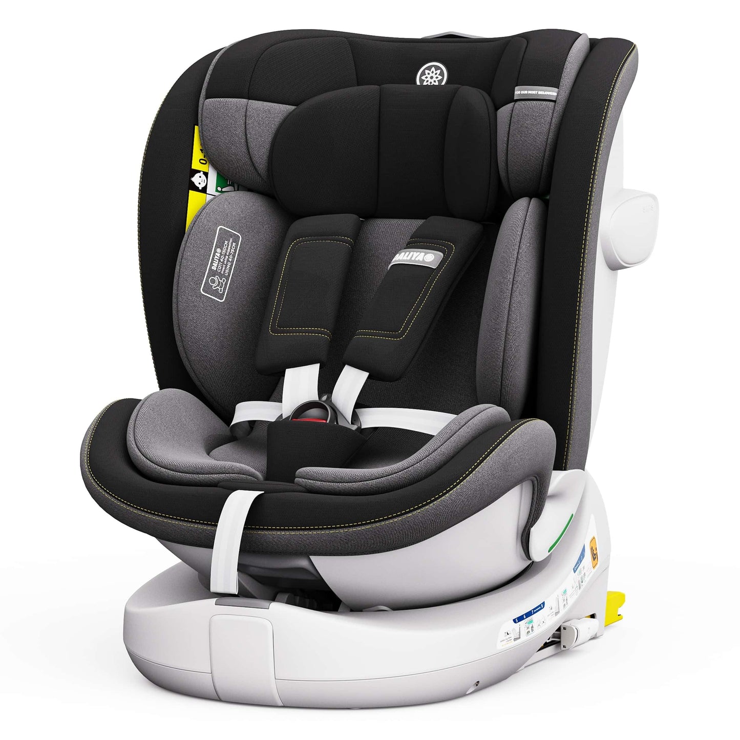 Daliya® Kindersitz ROTAZIONE | I-SIZE 40-150 cm | 8 Pos. | Isofix | (SIP) | Top Tether | 360° | 5 Punkt Gurt | Gruppe 0+ / I/II/III 0-36 KG | Neueste Zulassungs UN ECE Reg. 129 (Beige) - Meloni2