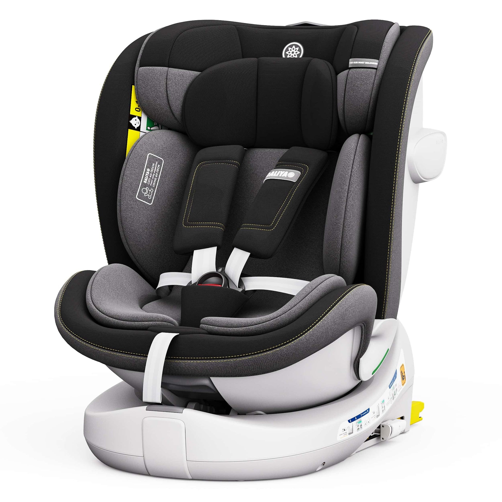 Daliya® Kindersitz ROTAZIONE | I-SIZE 40-150 cm | 8 Pos. | Isofix | (SIP) | Top Tether | 360° | 5 Punkt Gurt | Gruppe 0+ / I/II/III 0-36 KG | Neueste Zulassungs UN ECE Reg. 129 (Beige) - Meloni2