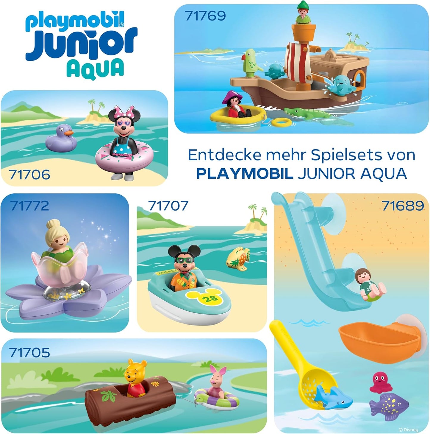 PLAYMOBIL Junior & Disney Peter Pan's Pirate Ship, Sustainable Toy from 1 Year, Gift for Toddlers, Promotes Motor Skills & Role Play, Pirate Ship with Figures & Accessories, 71769