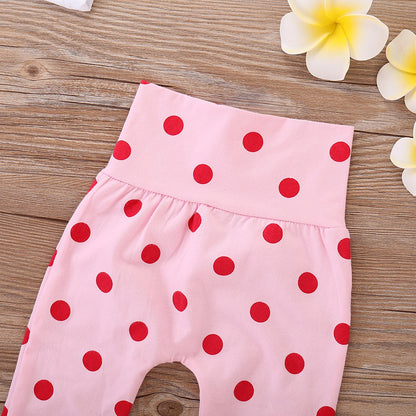 Juflam Neugeborene Baby Mädchen Kleidung Giraffe Strampler+Rosa Punkt Hose+ Hat 3Pcs Bekleidungssets