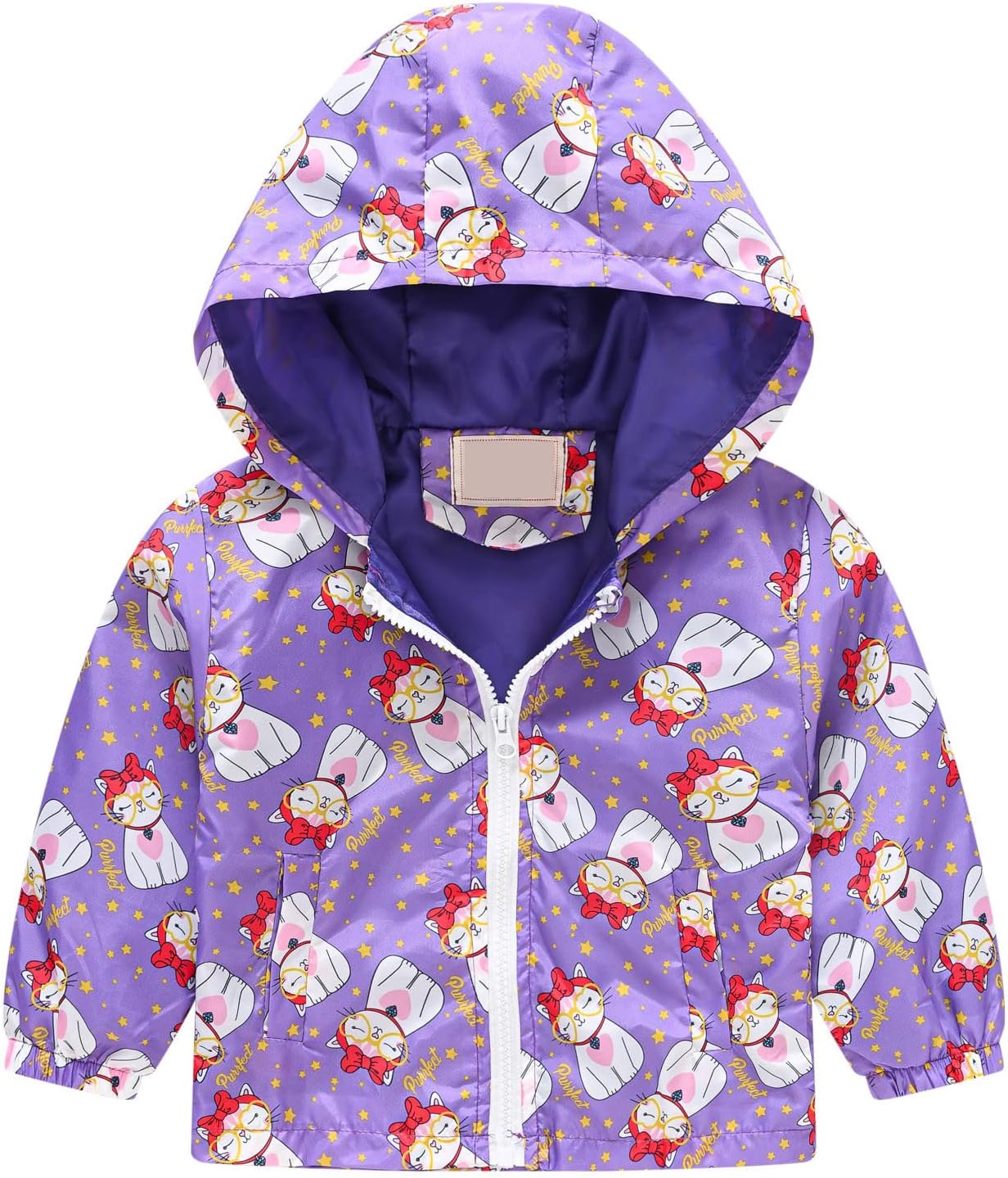 KQIVAM Children's Rain Jacket Transition Jacket Waterproof Outdoor Jacket Windproof with Hood Waterproof Jacket for Children Unisex Rainwear for Girls and Boys 