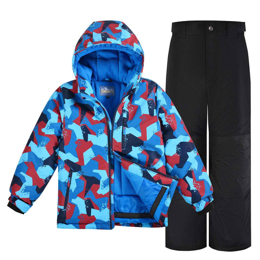 NORDOIS Chalet Boys' Snowsuit with Hood, Water-Repellent Ski Suit, Windproof Winter Suit