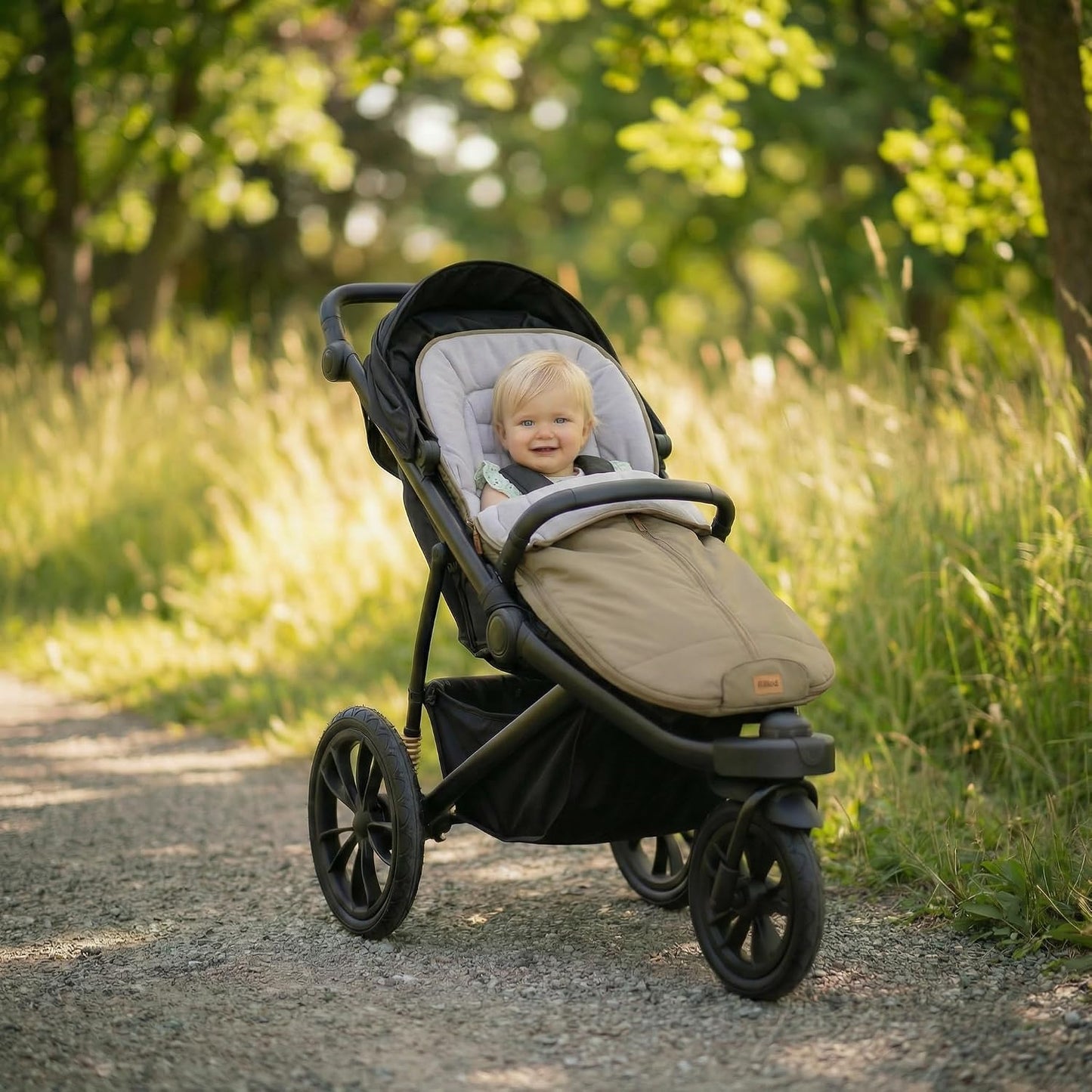 Babyfußsack Light Trend Exklusiv, 95x48cm | Leichter Sommer-Fußsack für Kinderwagen, Buggy & Sportwagen, Vorderteil abnehmbar, pflegeleicht