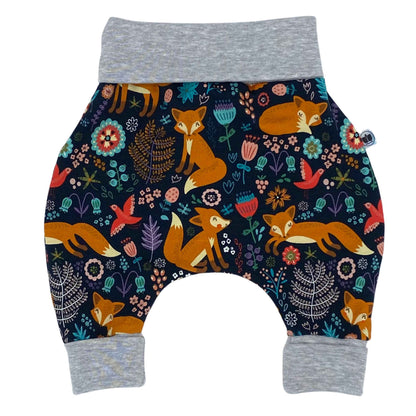 Growing Baby Baggy Trousers Made of Cotton Jersey - Handmade Growing Trousers Baby Trousers for Boys - Sizes 50-74 | 68-86 | 92-104 (Mini Rainbow Brown, 50-74)