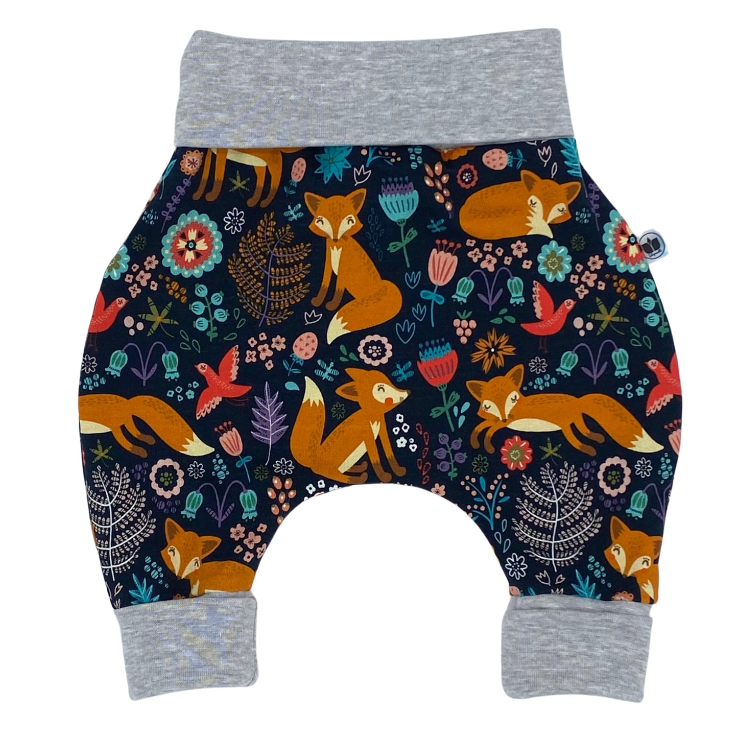 Growing Baby Baggy Trousers Made of Cotton Jersey - Handmade Growing Trousers Baby Trousers for Boys - Sizes 50-74 | 68-86 | 92-104 (Mini Rainbow Brown, 50-74)