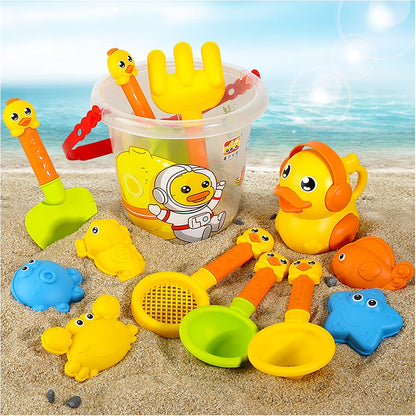 Strand Sandspielzeug Set, 14 Stück Sandkasten Spielzeug Set mit Sand Förmchen, Eimer, Schaufeln, Gießkanne Sandspielzeug Set für Kinder,Sandspielzeug ab 1 Jahr