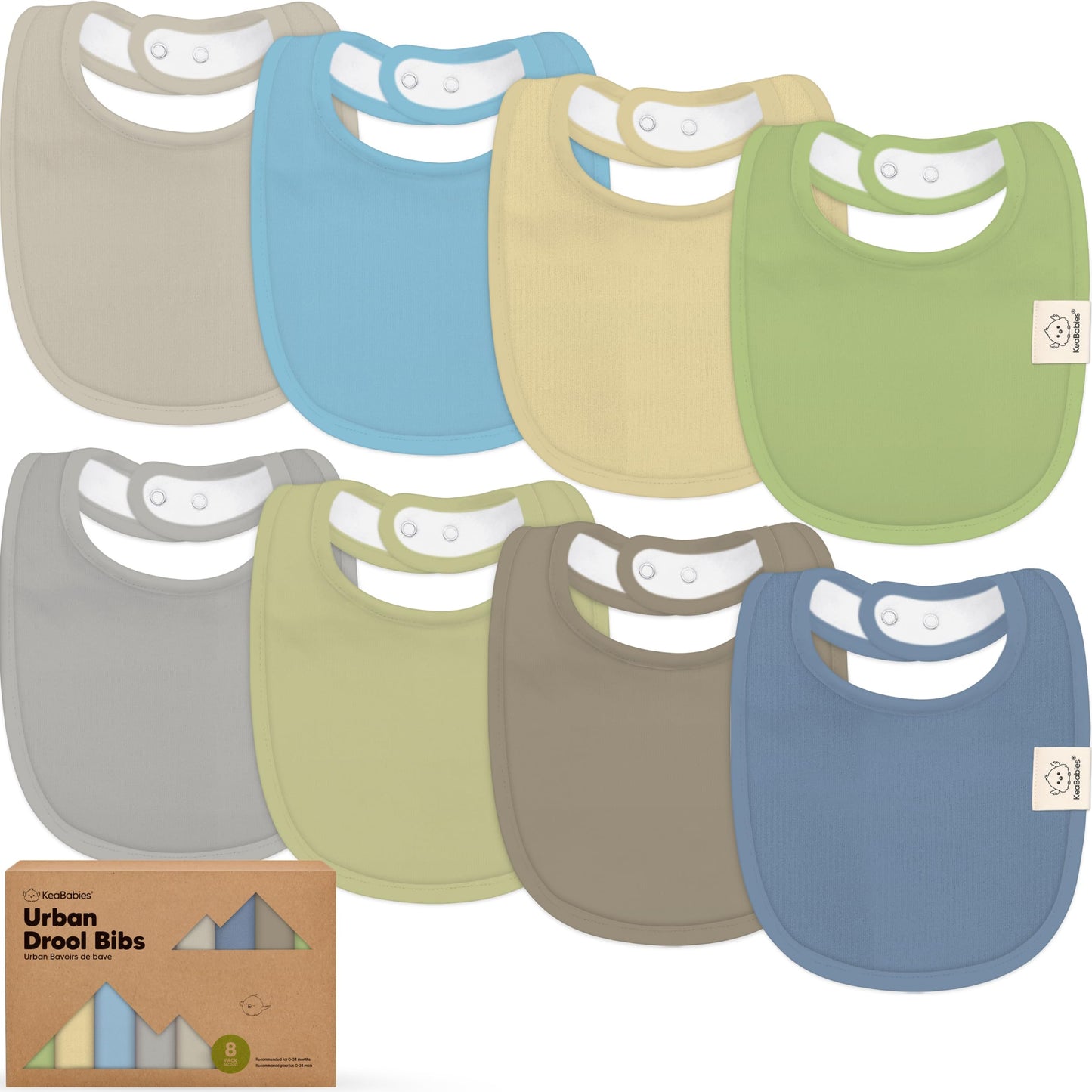 Baby Bibs for Boys &amp; Girls - 8-Pack Organic Cotton Teething Bibs - Baby Bibs for Girls &amp; Boys - Large Bibs for Infants, Toddlers (Wilderness) 