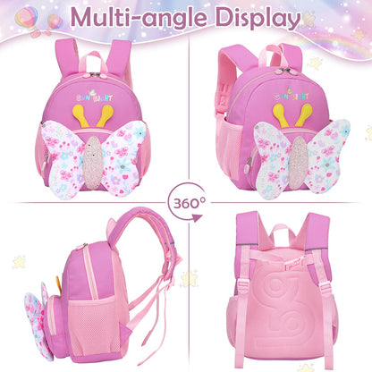 Kinderrucksack Mädchen Kleiner Rucksack Kinder mit Brustgurt, Rosa | Leicht Wasserdicht Vorschule Kleinkind, Schulrucksack Einhorn, Tagesrucksack, Kindergarten Schultasche für 1-5 Jahre