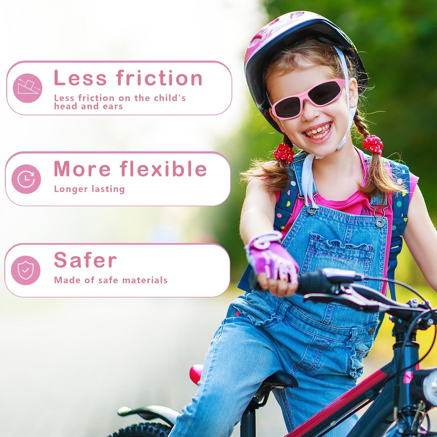Hifot Sonnenbrille Kinder Polarisierte Sportbrille für Jungen und Mädchen UV400 Schutz gegen UltravioletteFahrradbrille Silikon Sonnenstrahlen Alter 3-12 Jahre