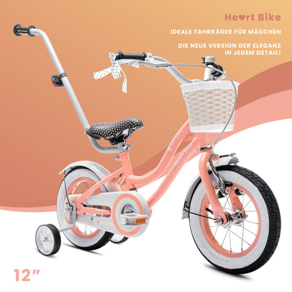 sun baby Mädchenfahrrad 12, 14 und 16 Zoll Radgröße Heart Bike zur Auswahl, mit Abnehmbarer Schubstange, Kinderfahrrad für Mädchen von 2 bis 6 Jahre - Meloni2