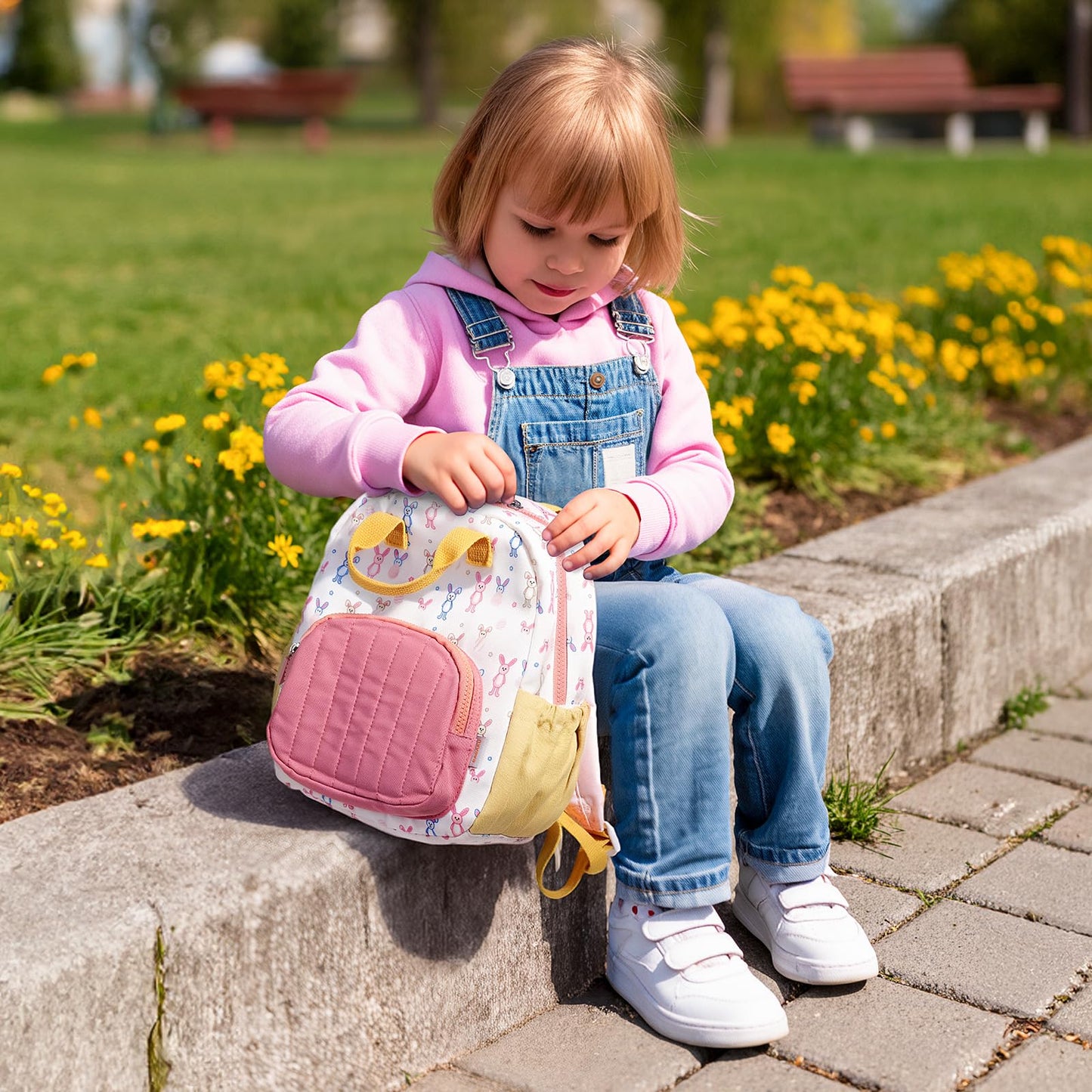Kinderrucksack Mädchen 30cm Rucksack Kleinkind Kinderrucksack für 2-4 Jahre Kinder kindergartenrucksack Mini Tagesrucksack Reisetasche - Rosa Erdbeere