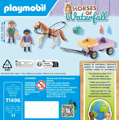 PLAYMOBIL Horses of Waterfall 71496 Pony Carriage, Magical Trip with the Pony, Exciting Adventures at the Waterfall Ranch, Detailed Toy for Children from 4 Years