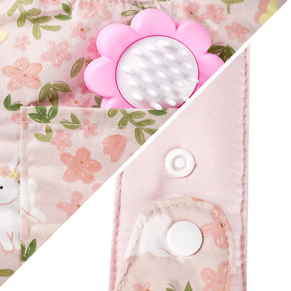 GAGAKU Puppentrage ab 3 Jahre Bauchtrage Babypuppen Zubehör Schultergurte Babytrage Puppe Kleinkind Puppentragetasche Stofftiertrage Kuscheltierträger - Rose - Kaninchengarten