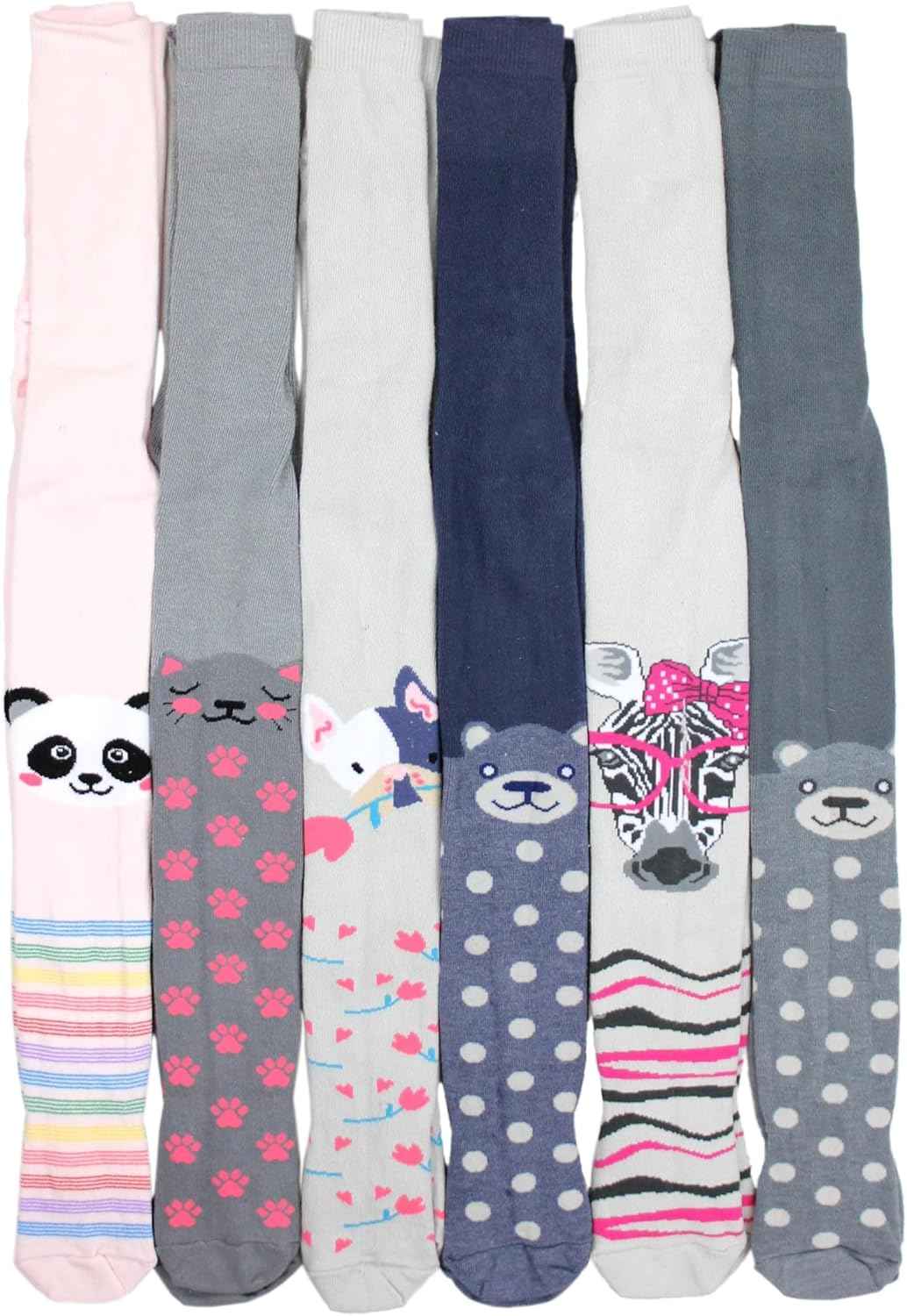 TupTam, Girls' Knitted Tights, Colourful Pattern, Pack of 6