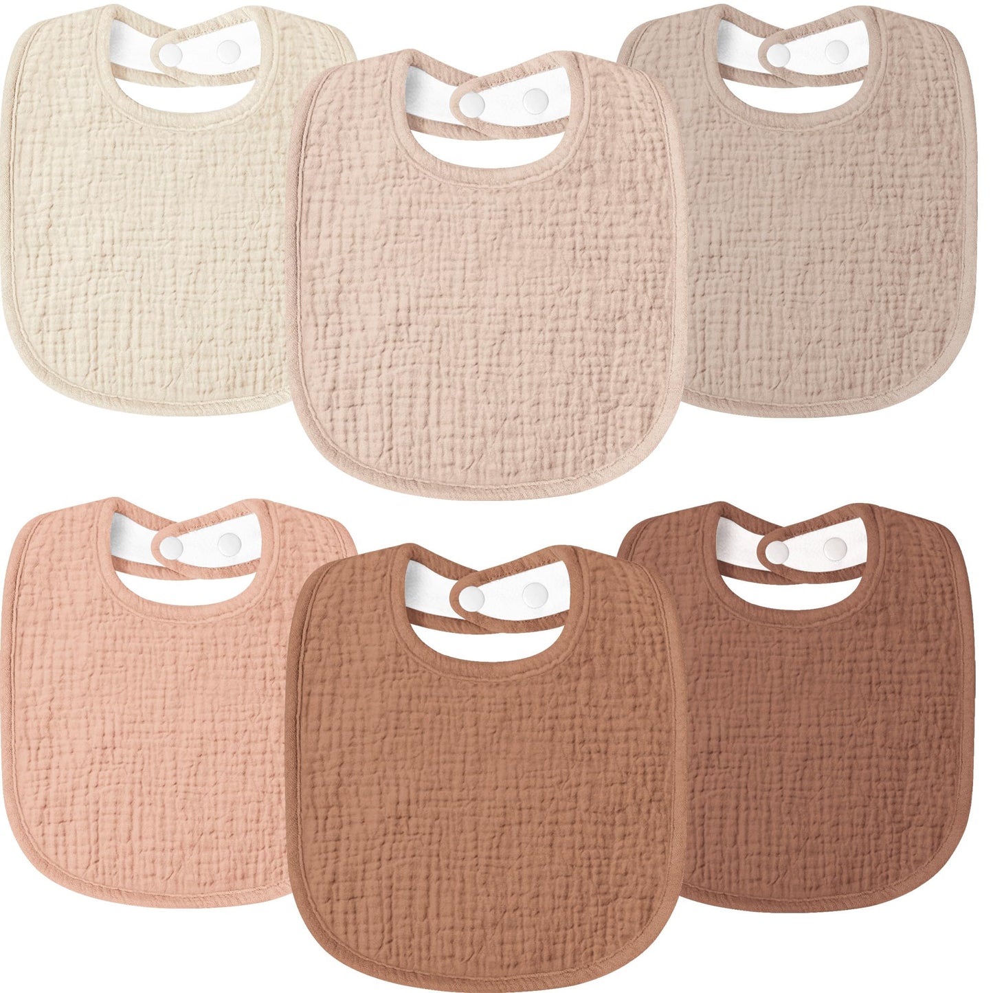 Susurration Bibs Baby Muslin Bandana Baby Soft Adjustable Square Dribble Bibs 6 pack for Unisex Girls &amp; Boys 