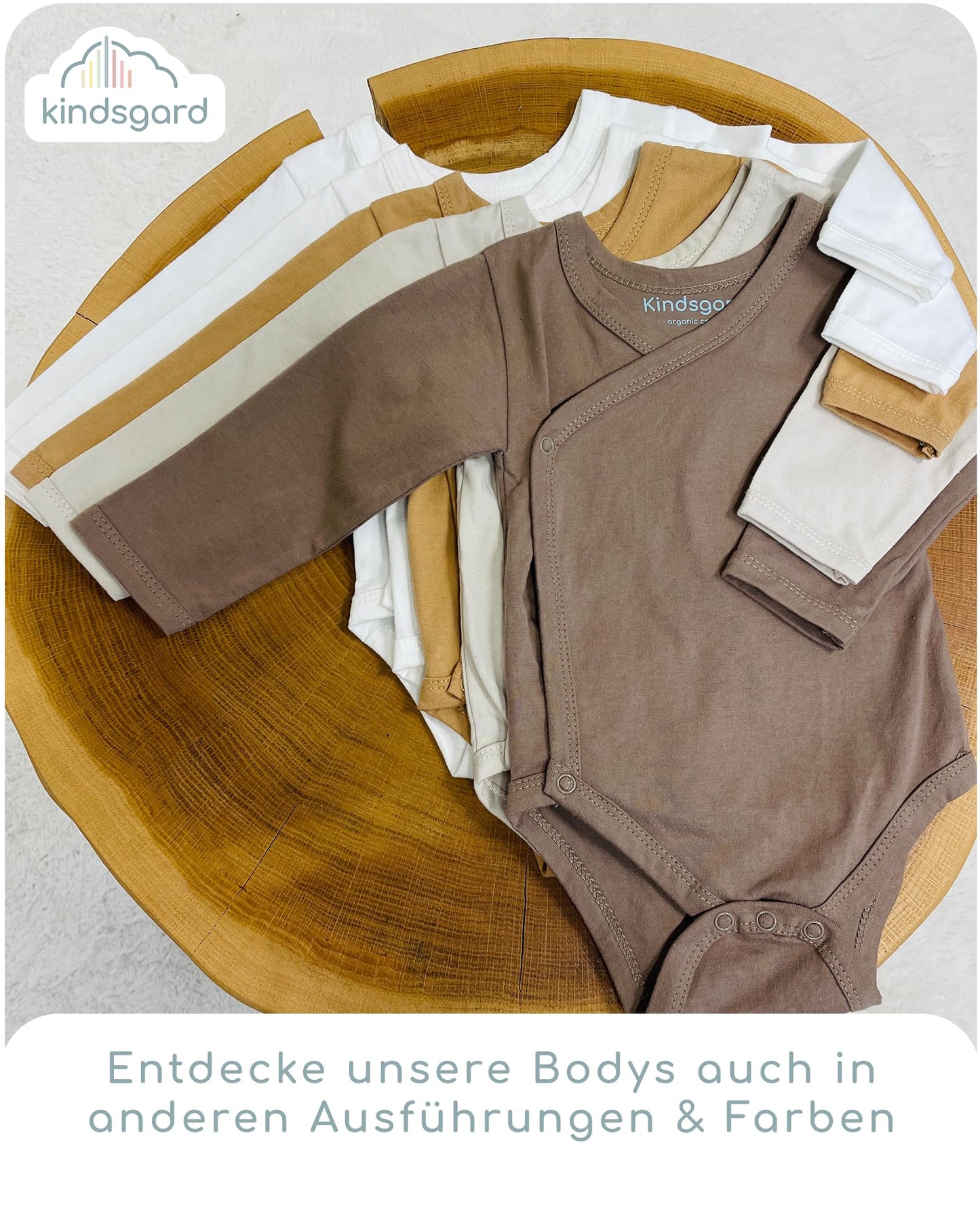 Kindsgard Baby Long-Sleeved Wrap Bodysuit Trunder - Soft and High-Quality 100% Organic Cotton