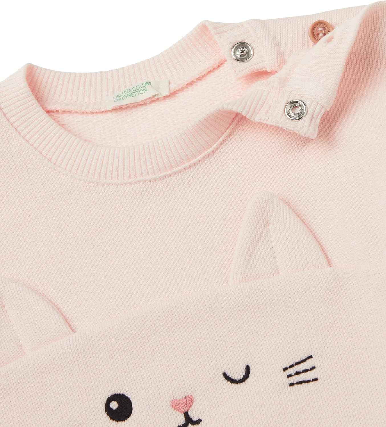 United Colors of Benetton Unisex Baby Maglia G/C M/L 3J70A1058 Hooded Sweatshirt, Pink, 56 cm, pink