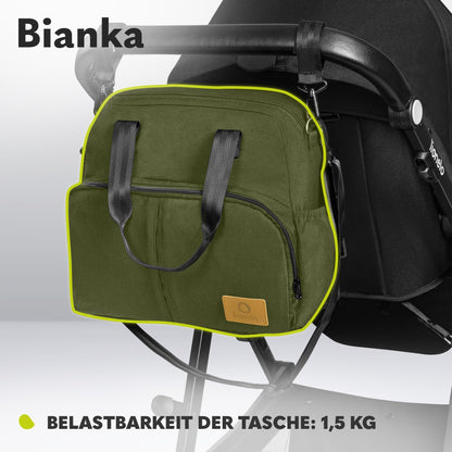 LIONELO BIANKA Children's Pushchair 3-in-1 (22 kg) Baby Carrycot (9 kg) Baby Seat (13 kg), Foldable, Travel System, Backrest Adjustment, Wheels 360o Shock Absorber, Hood XXL