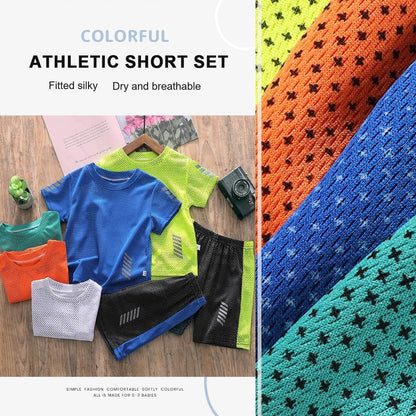Kinder Trainingsanzug Jungen Set 2-Teilig Jogginganzug Sommer Schnelltrockend Casual Klamotten