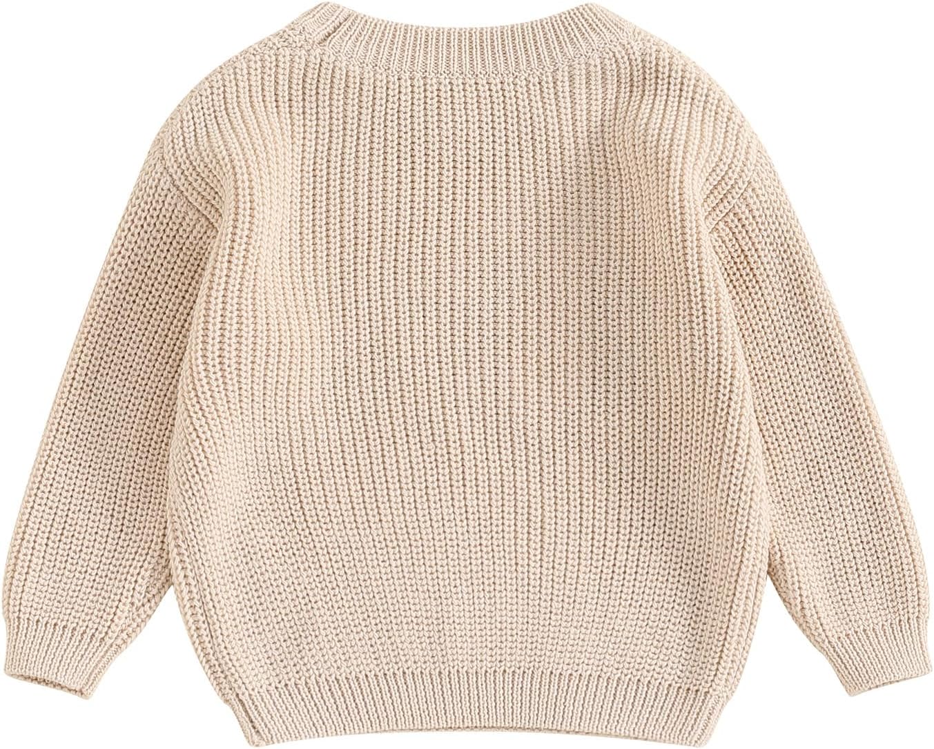 L&ieserram Baby Mädchen Jungen 1. Geburtstag Gestrickt Pullover Jumper Langarm Strickpullover Pulli Kleinkinder Kleidung Outfit Knitted Sweater 1 Jahr