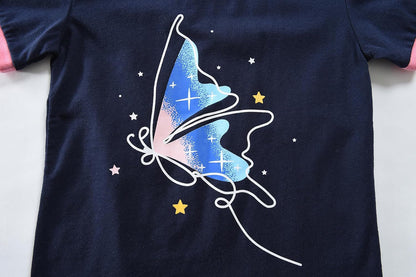 EULLA Mädchen Schlafanzug Kinder Kurz Einhorn Dino Katze Prinzessin Hase Pyjama Set Sommer Kleidung Zweiteiliger Nachtwäsche Baumwolle 92 98 104 110 116 122