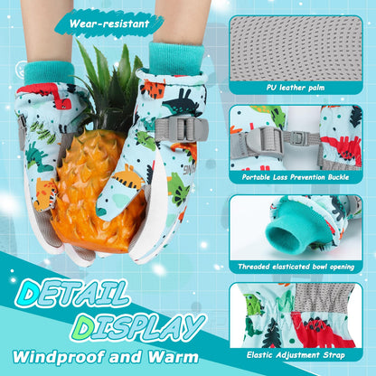 CYCLESPEED Kinder Winddicht Winterhandschuhe Warm Skihandschuhe Wasserdicht für 4-12 Jahre Mädchen Jungen Fahrradhandschuhe Outdoor Snowboarding
