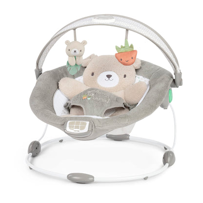 Ingenuity, InLighten Babywippe Babyschaukel mit Lichtern, Nate Bunny, Spielzeugleiste, Vibrationen, Geräuschen, Tummy Time Kissenmatte, bis zu 20 lbs, Neugeborenes+