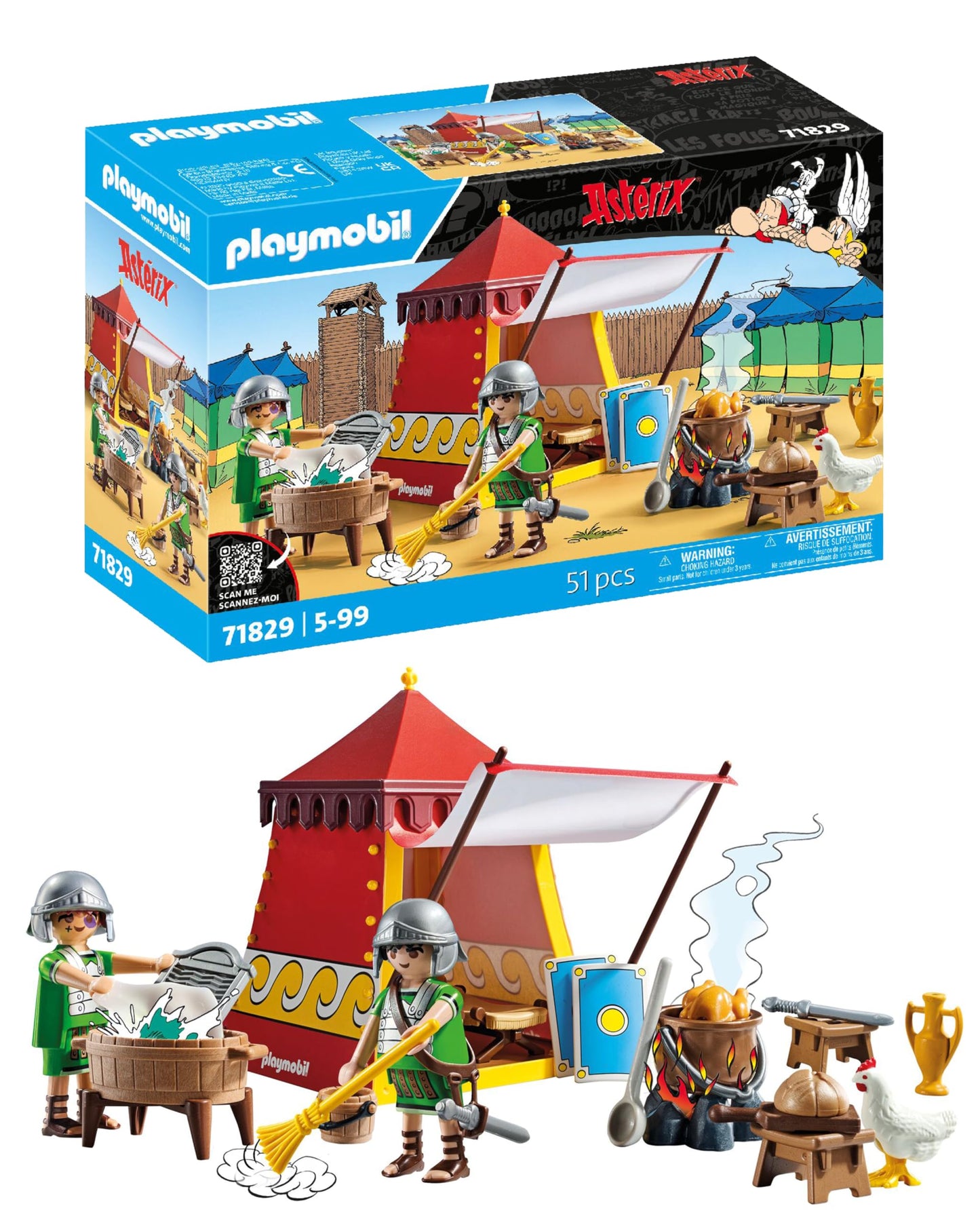 PLAYMOBIL Asterix 71542 Roman Camp, Exciting Conquest of the Camp by the Gauls, Includes Magic Potion for More Body Strength, Detailed Toy for Children from 5 Years