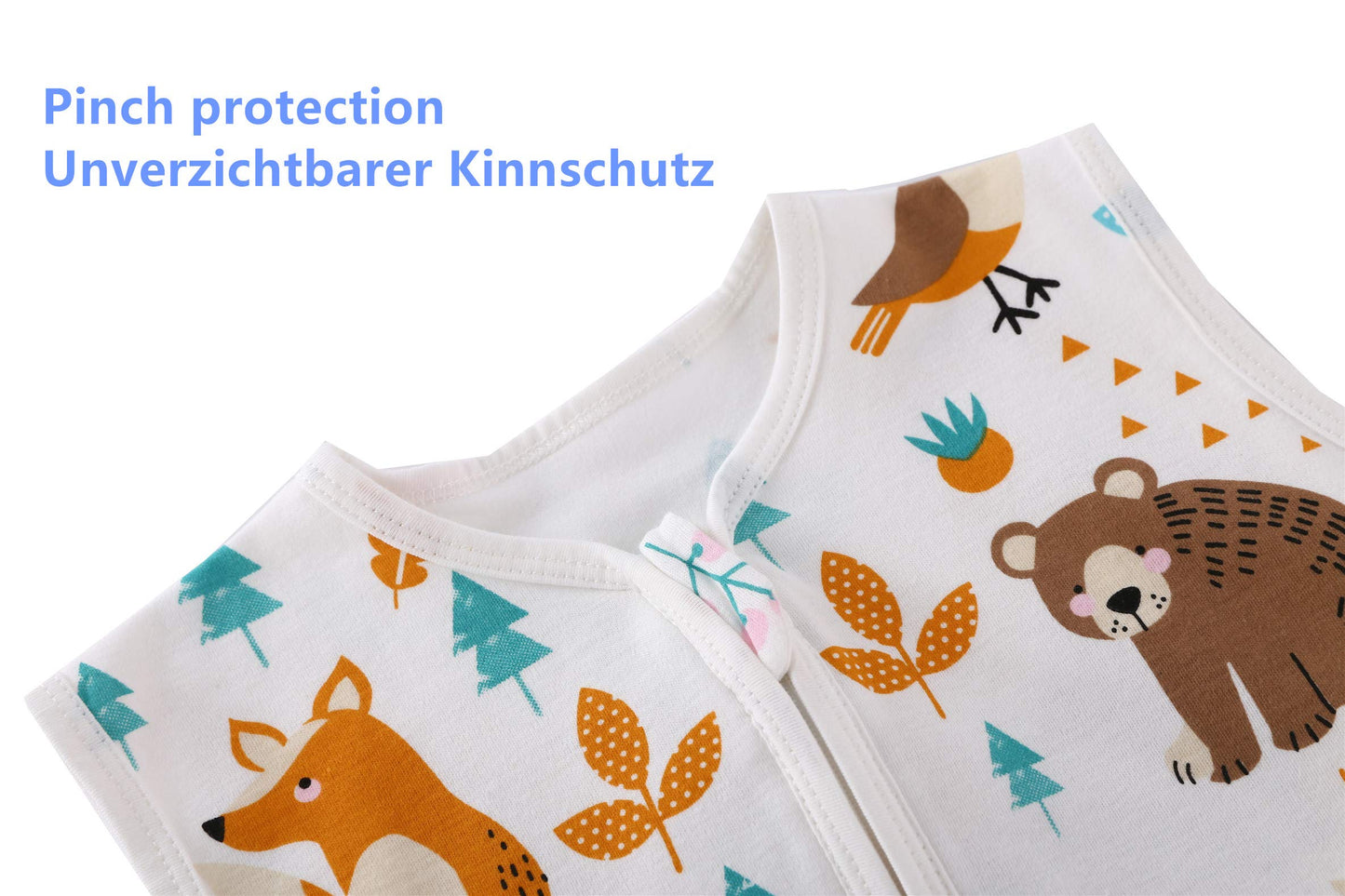 Chilsuessy Summer Baby Sleeping Bag, Small Children’s Sleeveless Pyjamas for Summer and Spring, 100 % Cotton