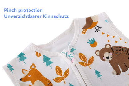 Chilsuessy Summer Baby Sleeping Bag, Small Children’s Sleeveless Pyjamas for Summer and Spring, 100 % Cotton