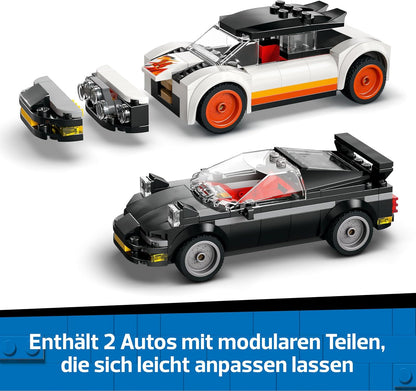 LEGO City Schrottplatz mit Autos - Spielzeug mit Schrottpresse und Kran, 2 Spielzeugautos, 4 Arbeiter Minifiguren & Bürogebäude - Geburtstagsgeschenke für Jungen und Mädchen ab 8 Jahren 60472