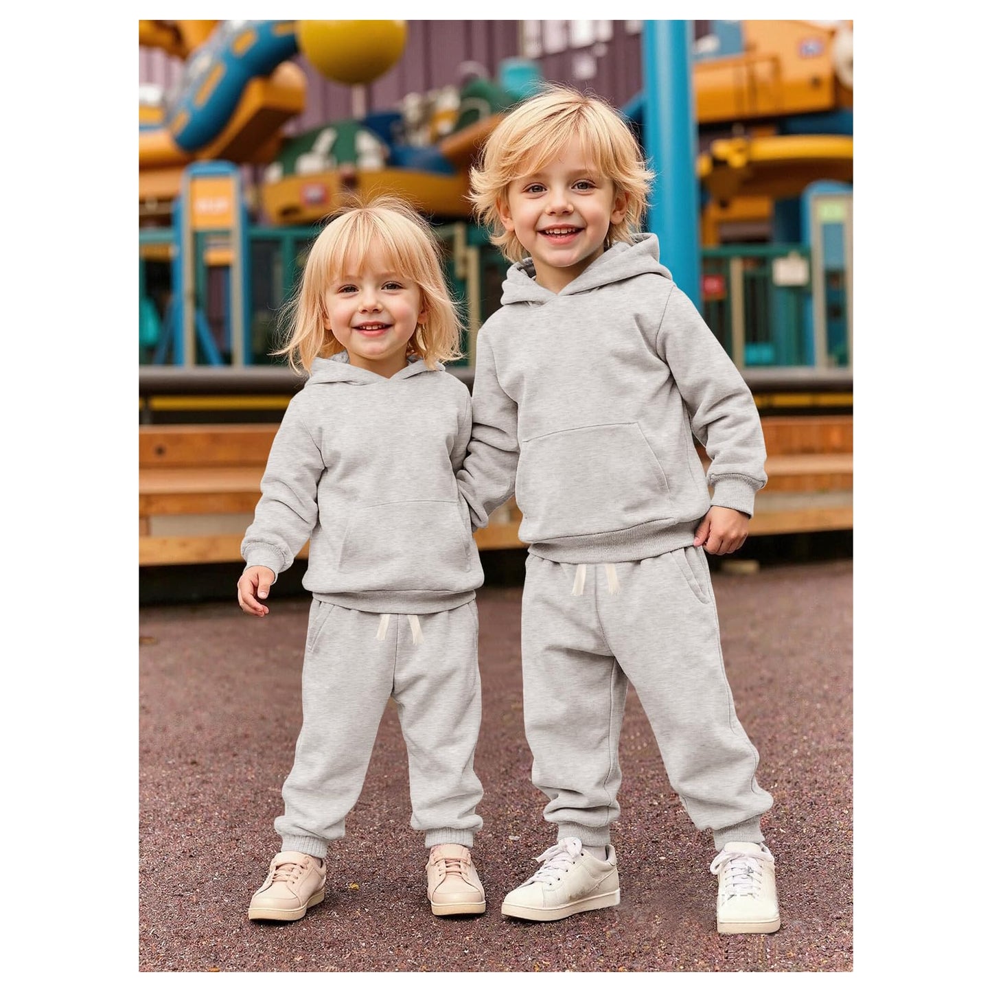 BOUTIKOME Baby Clothing Boys Girls Outfits Newborn Baby Clothing Hoodie and Trousers Two Piece Set with Hood Warm Soft Long Sleeve Shirt Plain Children's Hoodie 