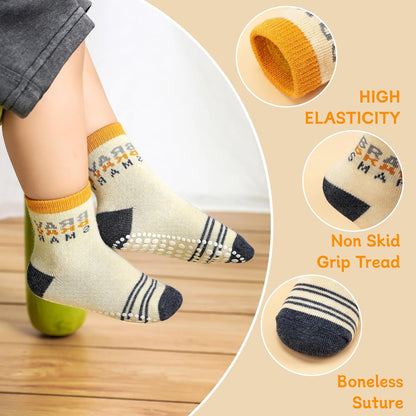 KOWAYI Stoppersocken Kinder 5/10 Paar ABS Rutschsocken Kinder Jungen, Mädchen, Baby Antirutschsocken 1-7 Jahre Grip Socken
