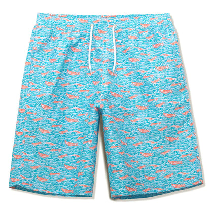 MEILONGER Boys' Swim Shorts Quick-drying Boardshorts with Mesh Lining Pockets and Adjustable Drawstring 