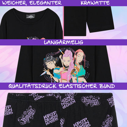 KPop Demon Hunters Girls Teens 5-14 Soft Fabric Pyjamas Set Anime Demon Hunter Merch Gifts for Kids