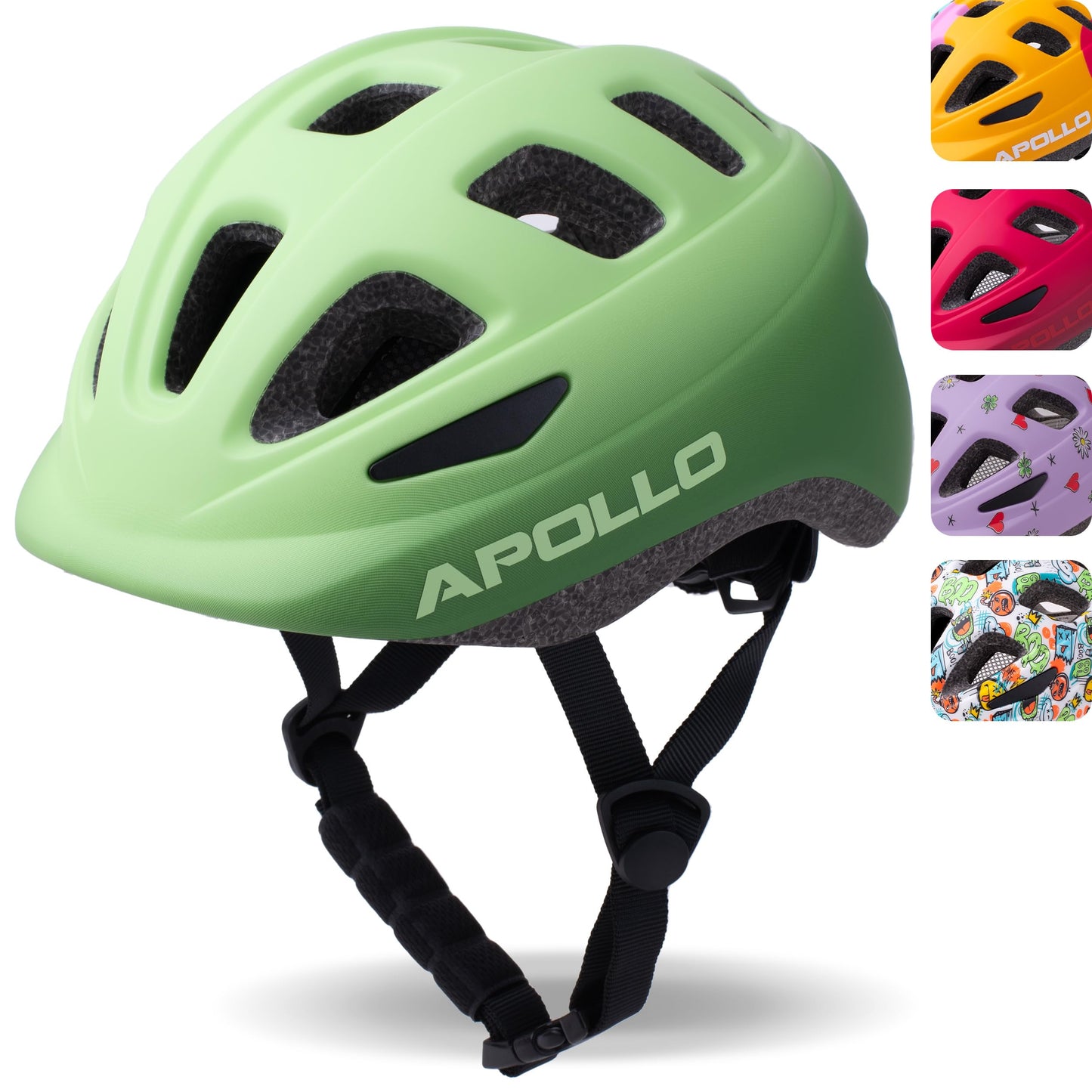 Apollo Kinder Fahrradhelm, Helm für Kinder & Jugendliche, Multisport Helm, Fahrradhelm Mädchen, Fahrradhelm Jungen, Kinderhelm ab 3 Jahre, Verstellbarer Kinder-Helm, ab Größe 48, für Fahrrad & Roller