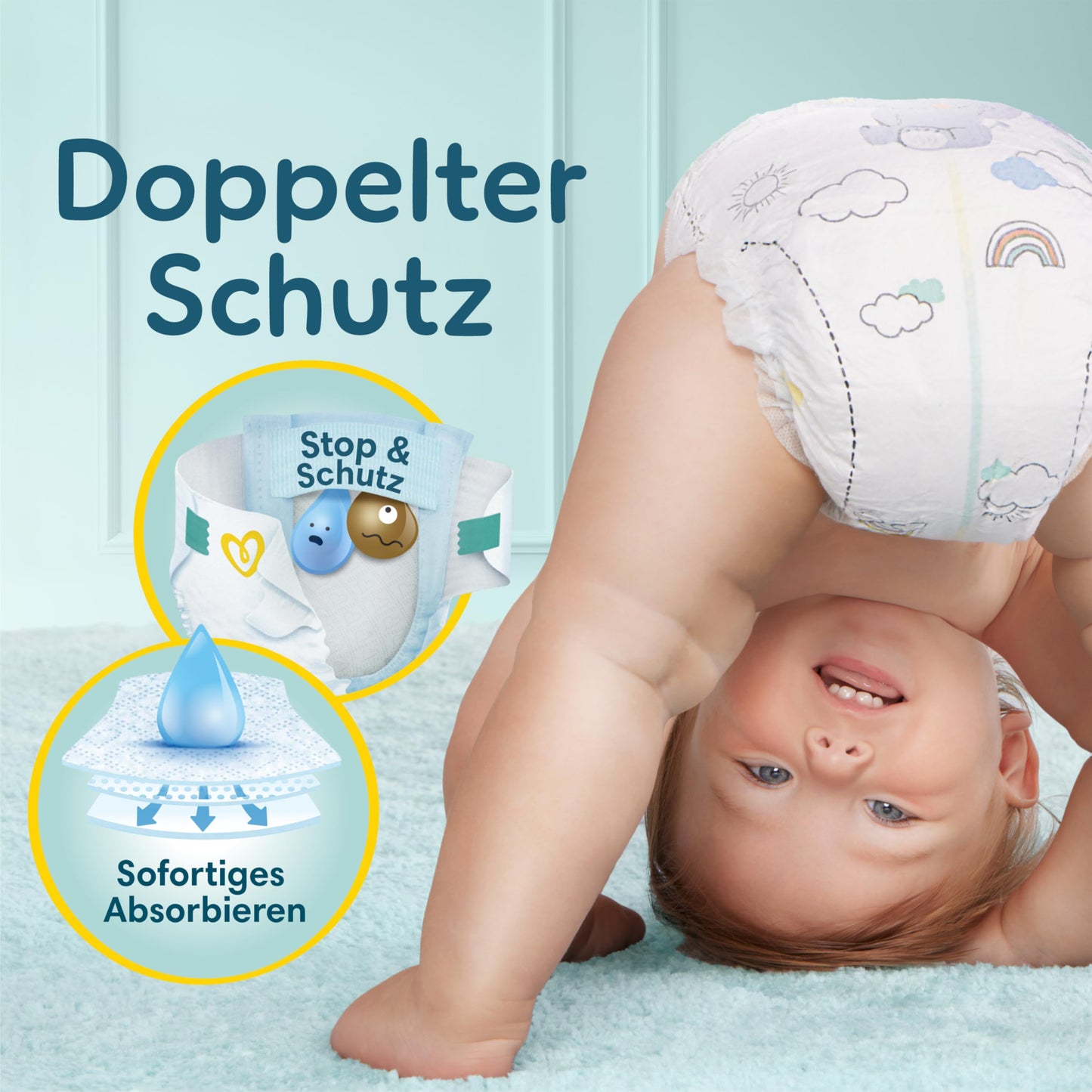 Pampers Premium Protection Größe 6, 144 Windeln, 13kg-18kg, Doppelter Schutz für die Haut und vor Auslaufen
