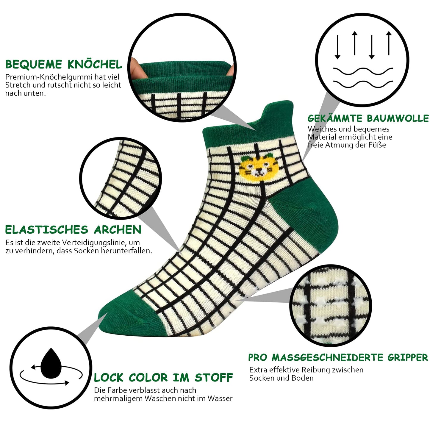 GRPSKCOS Stoppersocken Kinder 12 Paar ABS Socken Rutschfeste Socken Kleinkind Antirutschsocken für 1-7 Jahre Jungen Mädchen