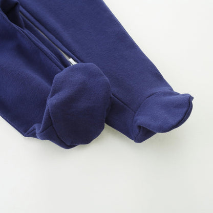 Baby Schlafanzug, Baby Strampler, Neugeborene Strampler Doppelreißverschluss, Baumwolle Langarm Schlafanzug Neugeborene, Schlafstrampler Pyjam Kleidung für Junge Mädchen 0-3 Monate