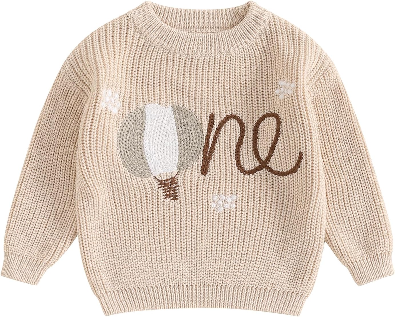 L&ieserram Baby Mädchen Jungen 1. Geburtstag Gestrickt Pullover Jumper Langarm Strickpullover Pulli Kleinkinder Kleidung Outfit Knitted Sweater 1 Jahr