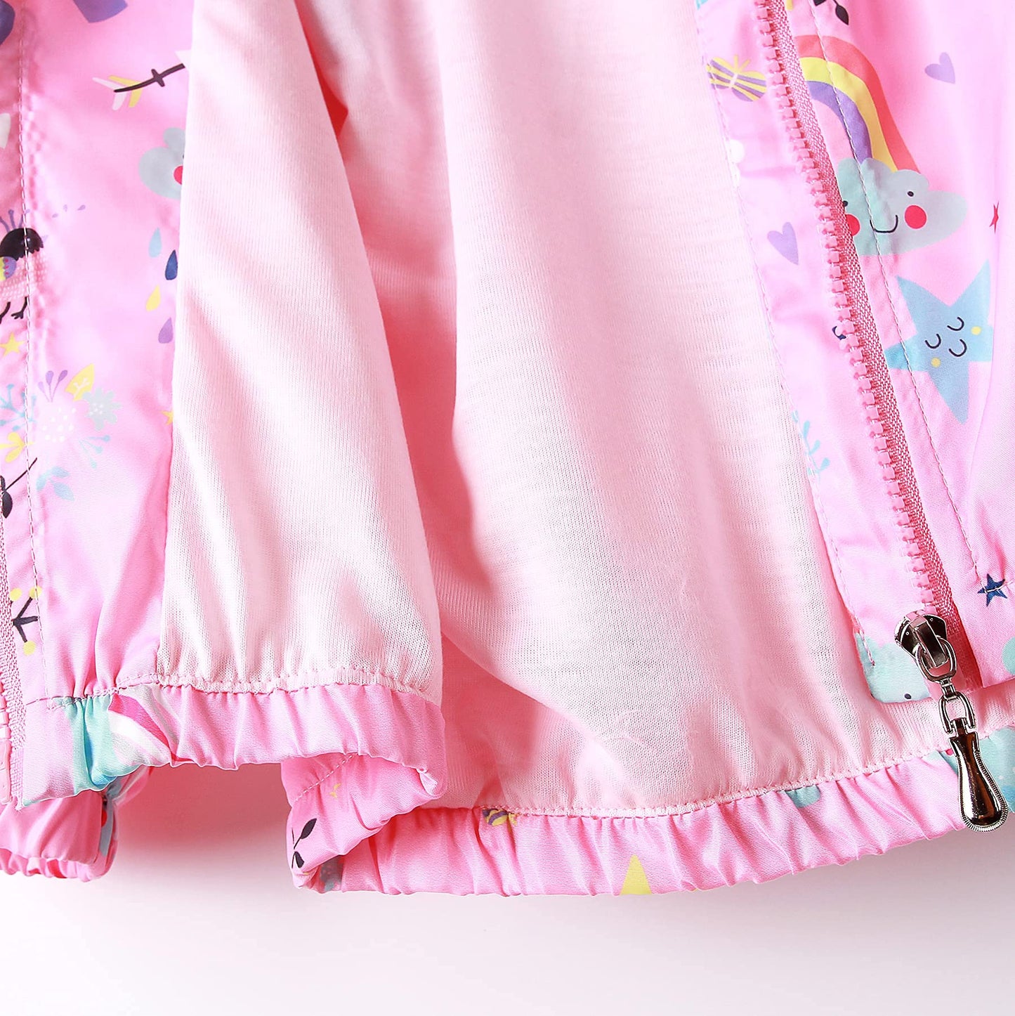 JinBei Jacken Mädchen Jacke Baby Kinder Kapuzen Sweatjacke Kapuzenjacke Cartoon Aufdruck Winddicht Mantel Windjacke Übergangsjack Frühling Herbst Outwear Softshelljacke Regenjacken 1-7 Jahre