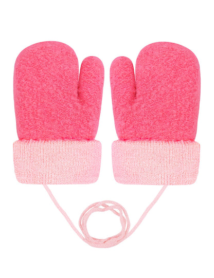 Becellen Baby Handschuhe Fäustlinge Winter, Kinder Warm Strickhandschuh Weich Niedlicher Handschuhe mit Schlüsselband für 0-3 Jahre Mädchen Junge