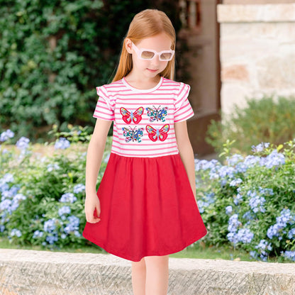 Baogaier Kleid Mädchen Pailletten Tüll Kleider Baumwolle Sommerkleid Sommer Frühling T-Shirt Tüllkleid Kinderkleid Gr. 92-122