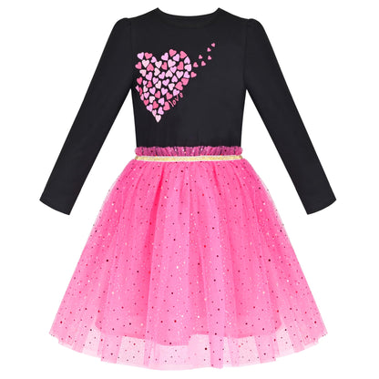 Girls' Long-Sleeve Tutu Skirt Tie Party Size 110–146