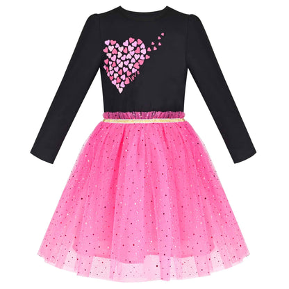 Girls' Long-Sleeve Tutu Skirt Tie Party Size 110–146