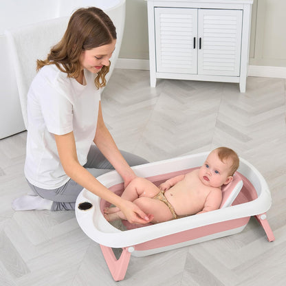 Faltbar Baby Badewanne Mit Rutschfestem Badewannensitz - Babywanne Xxl Mit Badethermometer - Von Der Geburt Bis 3 Jahre - Baby Bathtub - Babygeschenk - Geburtsgeschenke Für Mädchen & Jungen