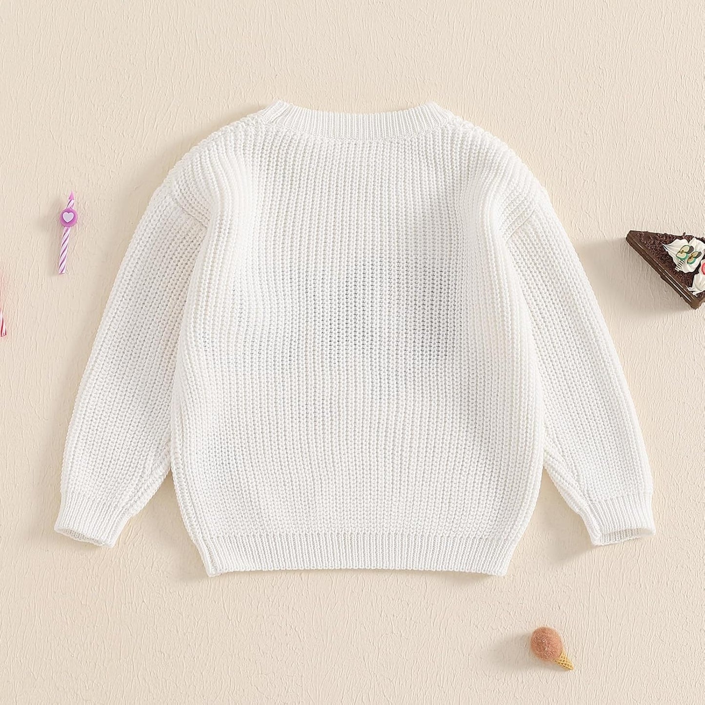 L&ieserram Baby Mädchen Jungen 1. Geburtstag Gestrickt Pullover Jumper Langarm Strickpullover Pulli Kleinkinder Kleidung Outfit Knitted Sweater 1 Jahr