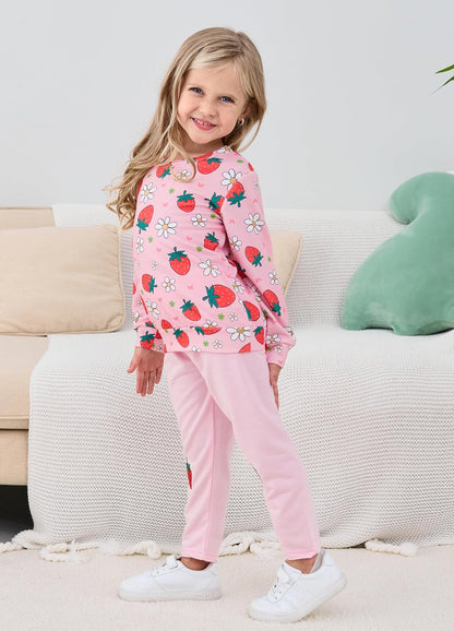 Unicorn Outfits for Little Girls 2 Pieces Ruffle Sleeve Sweatshirt + Leggings Autumn Leopard Clothing Sets 2-10 Years Old